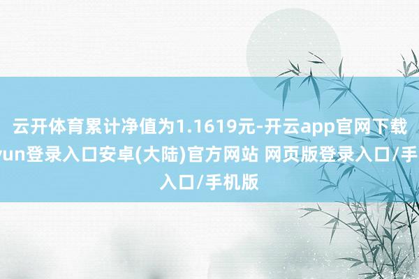 云开体育累计净值为1.1619元-开云app官网下载kaiyun登录入口安卓(大陆)官方网站 网页版登录入口/手机版