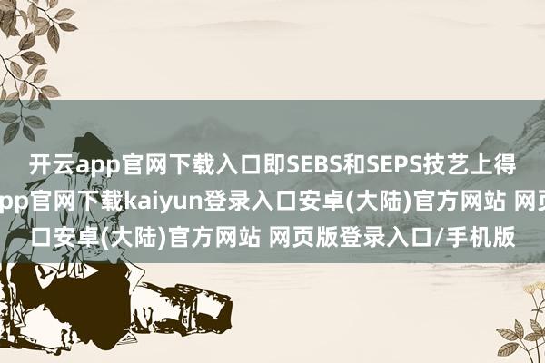 开云app官网下载入口即SEBS和SEPS技艺上得回了丰硕后果-开云app官网下载kaiyun登录入口安卓(大陆)官方网站 网页版登录入口/手机版