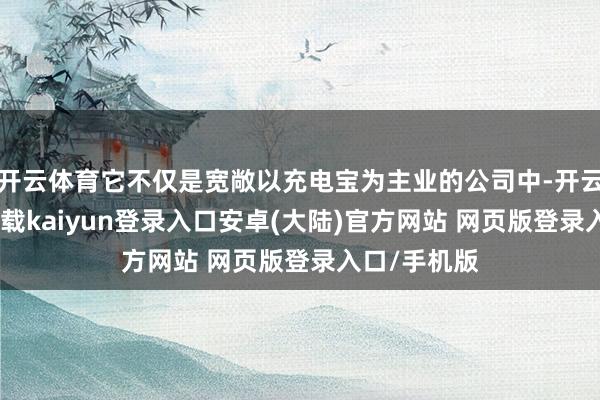 开云体育它不仅是宽敞以充电宝为主业的公司中-开云app官网下载kaiyun登录入口安卓(大陆)官方网站 网页版登录入口/手机版