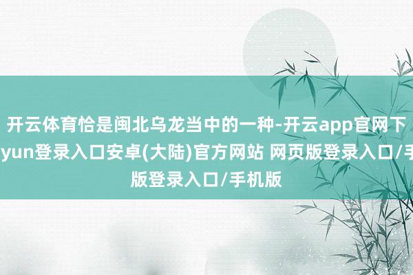 开云体育恰是闽北乌龙当中的一种-开云app官网下载kaiyun登录入口安卓(大陆)官方网站 网页版登录入口/手机版