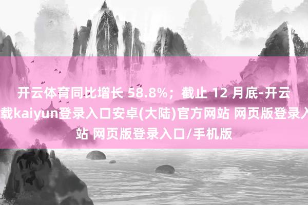 开云体育同比增长 58.8%；截止 12 月底-开云app官网下载kaiyun登录入口安卓(大陆)官方网站 网页版登录入口/手机版
