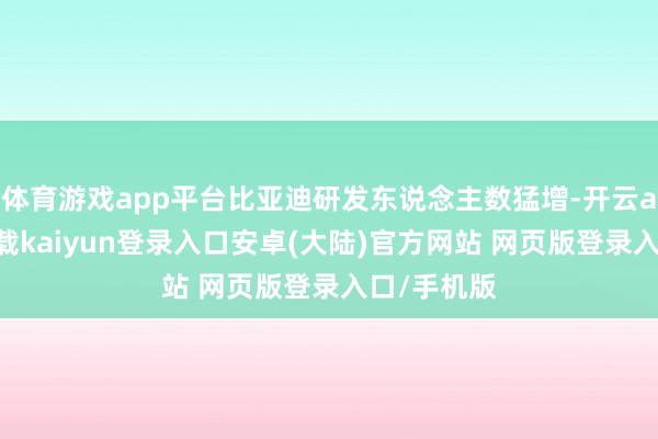 体育游戏app平台比亚迪研发东说念主数猛增-开云app官网下载kaiyun登录入口安卓(大陆)官方网站 网页版登录入口/手机版