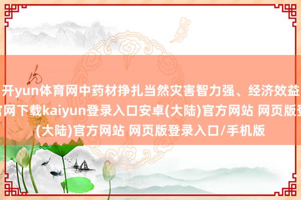开yun体育网中药材挣扎当然灾害智力强、经济效益更好-开云app官网下载kaiyun登录入口安卓(大陆)官方网站 网页版登录入口/手机版